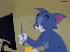 Tom painting his eye and getting shocked