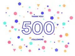 500 followers thank you confetti