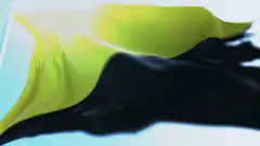 yellow and black flag waving