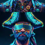Neon pirate with visor