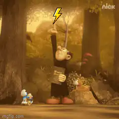 Gargamel gets struck by lightning