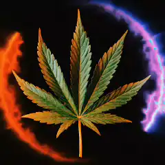 Cannabis and Bitcoin logo animation