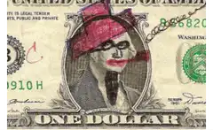 George Washington dollar bill makeup