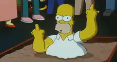 Homer Simpson flipping the bird