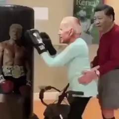 Joe Biden boxing with Xi Jinping