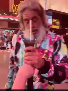 Man smokes hookah in Vegas