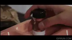Man takes a shot of alcohol
