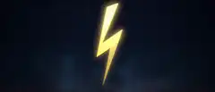 Yellow lightning bolt with blue sparks