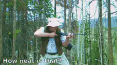 Man with rifle says how neat is that
