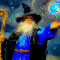 painterly wizard with glowing orb