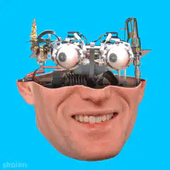 Man with mechanical eyes