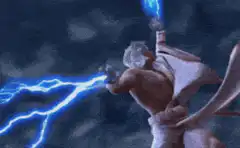 Zeus shooting lightning from hand
