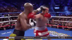 Boxer lands a powerful right hook