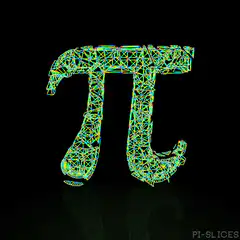 Colorful wireframe pi symbol
