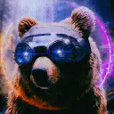 Cyberpunk Bear with Glowing Goggles