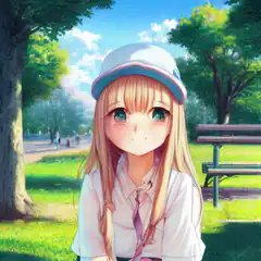 anime girl in park
