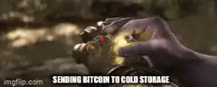 Thanos sending bitcoin to cold storage