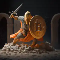 Knight with Bitcoin Shield