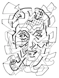 Abstract line art collage