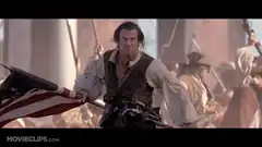 Merrick yelling at the British cavalry
