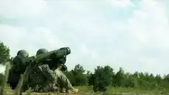 Soldier fires rocket launcher
