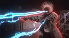 Doc Brown shooting lightning from eyes