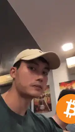 man and baby with bitcoin emoji