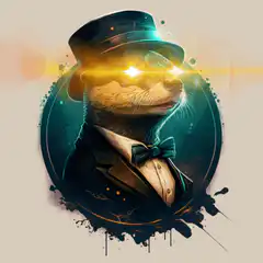 Otter with glowing eyes and lightning