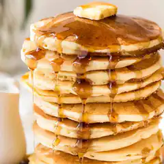 pancakes with syrup and butter