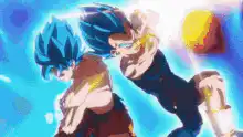 Goku and Vegeta Super Saiyan Blue Kamehameha