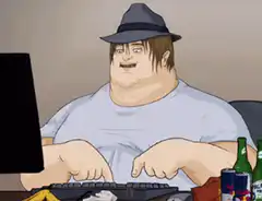 Chad typing on keyboard