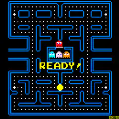 Pac-Man gameplay with ghosts