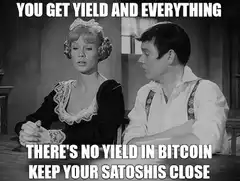 You Get Yield And Everything Bitcoin Meme