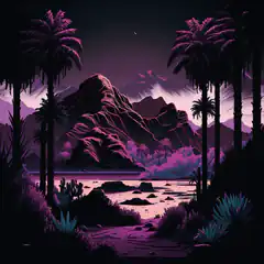 purple neon mountain landscape