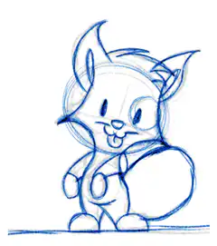 blue sketch fox animation