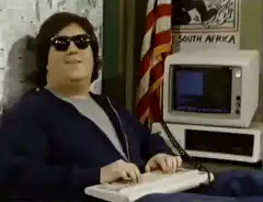 Bill Gates typing on a computer