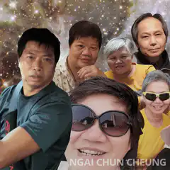 Group of people against space background