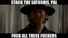 The Man With No Name stacks satoshis