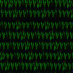 Green Glitchy 7s Pattern