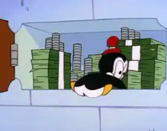 Penguin steals money from safe