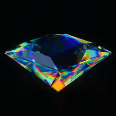 Rotating rainbow diamond