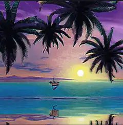 Pura Vida sunset beach animation