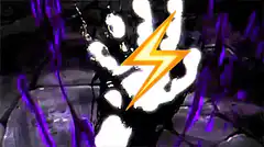 Glowing hand with lightning bolt