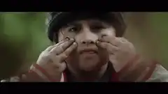 Boy pulls nose to see far away
