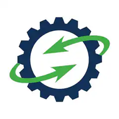 blue gear with green arrows