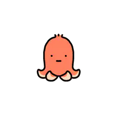 Cute pink octopus blinking