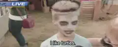 Zombie kid says I like turtles