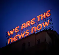 We Are The News Now neon sign