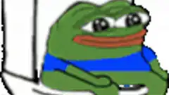 Pepe on fire toilet