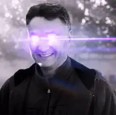 Nostr Man Glowing Eyes